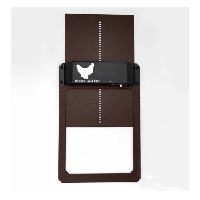 Porte De Poulailler Automatique Solaire En Plastique Renforc - Porte Automatique De Poulailler Alimente Par Batterie