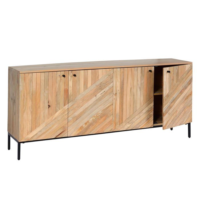 Buffet avec 4 portes et 4 etageres bois de manguier 79x176x42 cm 04_0005990 Buffet avec 4 portes et 4 etageres bois de manguier 79x176x42 cm 04_0005990