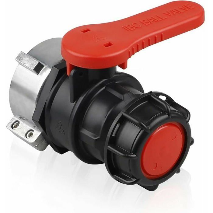 Robinet D'écoulement IBC Laiton - Adaptateurs S100x8 Et S60x6, Sortie 3/4", Pour Cuve 1000L