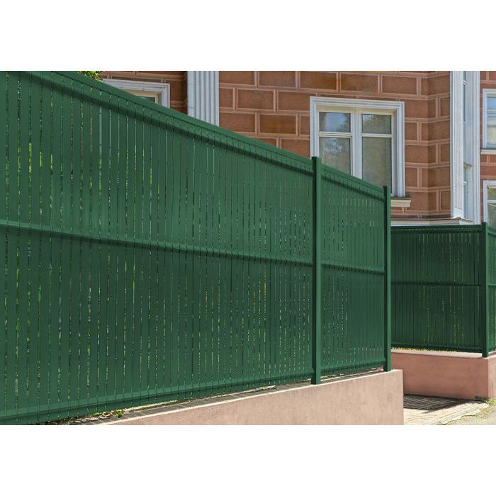 Kit lamelles occultantes PVC 2m CINTO H.150cm Vert - avec clips et profil de finition