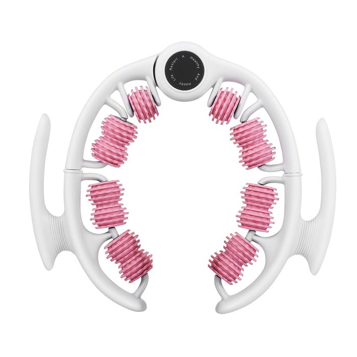 Rouleau De Massage Anti-Cellulite 360° – Masseur Jambes Et Cuisses Avec 9 Rouleaux EVA, Soulage Œdèmes Et Raffermit La Peau (Blanc)