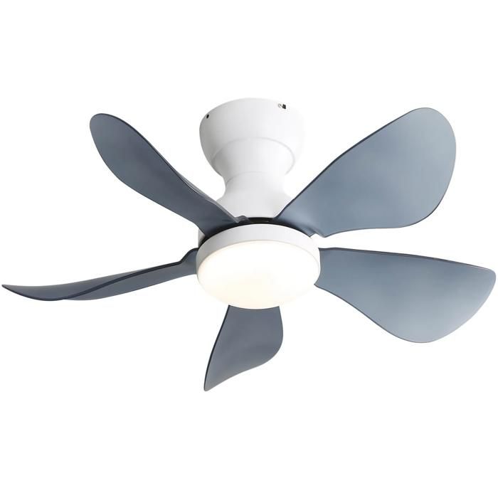 Nouveaux matériaux écologiques Ventilateur de plafond blanc 29 pouces avec montage à flush 5 ailes ABS transparentes 18W éclairage - Guyfoster
