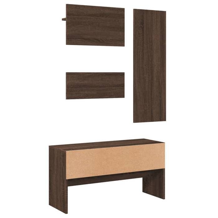 MGH - TOP Ensemble de meubles dentrée - Banc de salon - 4 pcs chêne marron MM745