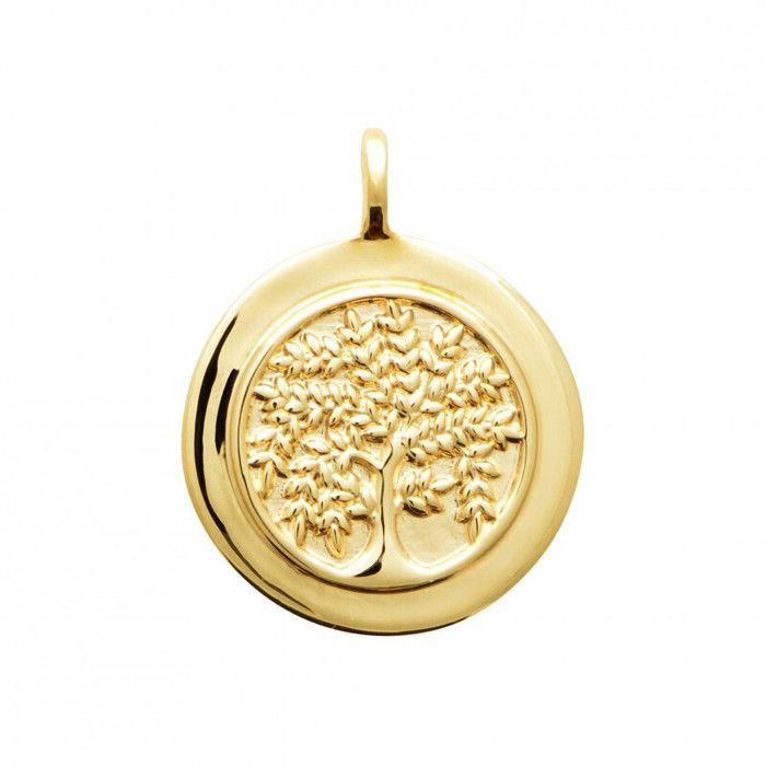 PENDENTIF médaille arbre de vie  plaqué or 18 carats 750/000