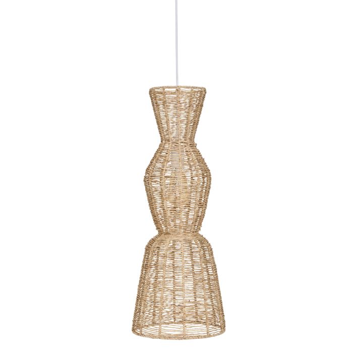 Suspension en jute et acier design vertical Beige 27x27x161 cm