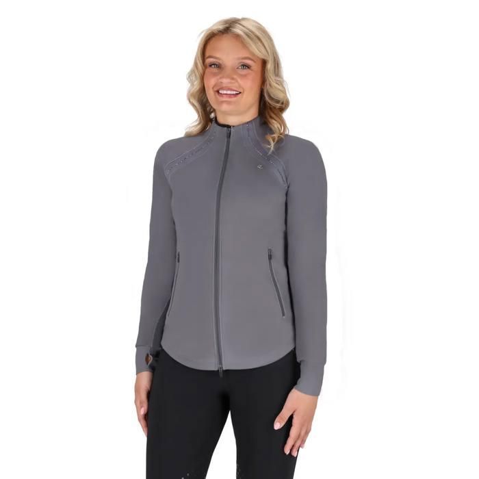 Veste équitation full zip femme QHP Oakleigh - steel grey Veste équitation full zip femme QHP Oakleigh - steel grey