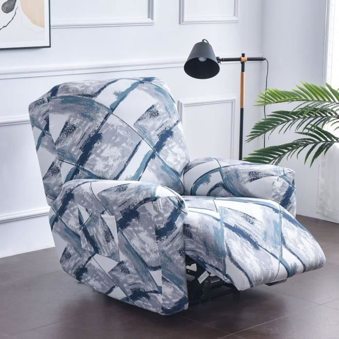 Housse de Fauteuil Relax Extensible 1 Place Housse de Fauteuil Relax Inclinable Electrique Couverture de Chaise style12