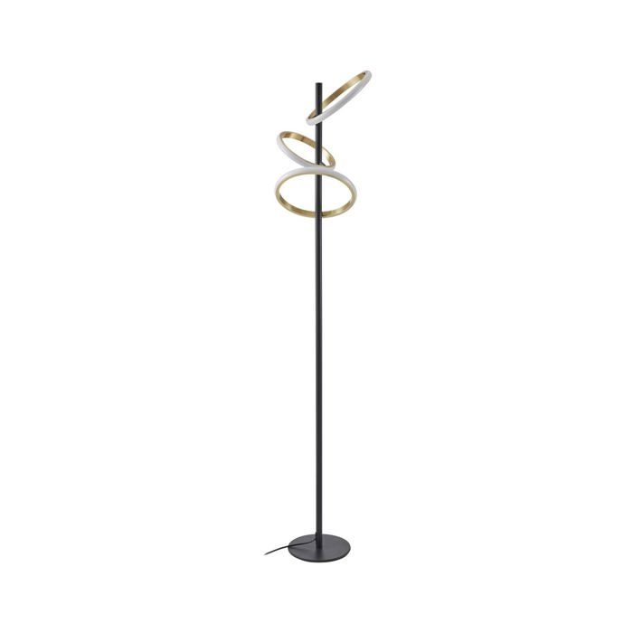 Lampadaire salon ampoules LED - Lucande - lampe sur pied - - noir doré