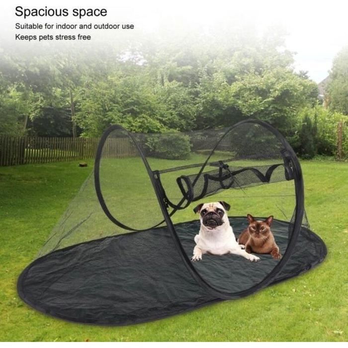 Tente enclos pour animaux - Maille respirante Pliable - Intérieur et extérieur - 120x63x50cm