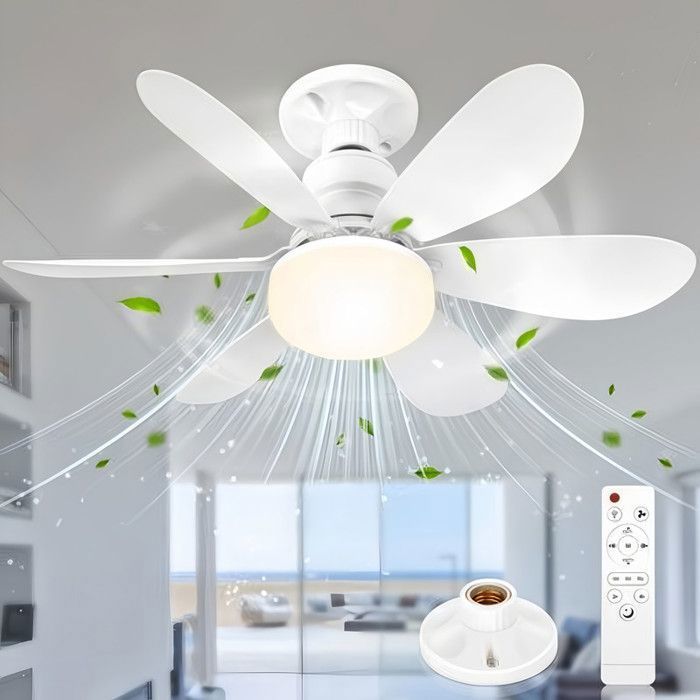 Ventilateur de plafond avec lumiere et Telecommande40W E27 avec ventilateur manuelPatch de refroidissement