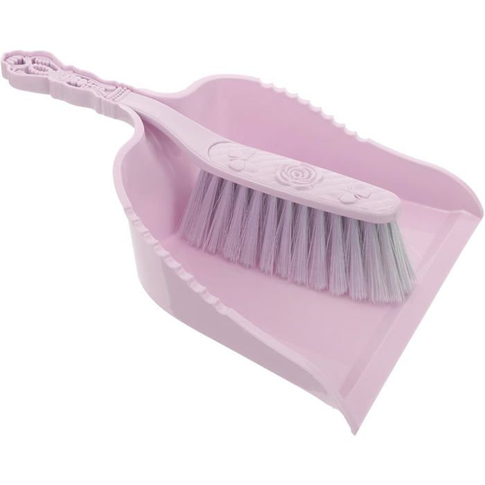 Mini balayette et pelle à poussière en plastique PP 1 set pratique pour nettoyage de surface intérieure et dortoir couleur pourpre