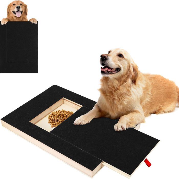 Griffoir pour Chien et Animaux de Compagnie - Planche à Gratter avec Boîte à Friandises pour Lime à Ongles - 35 × 25 × 3 cm