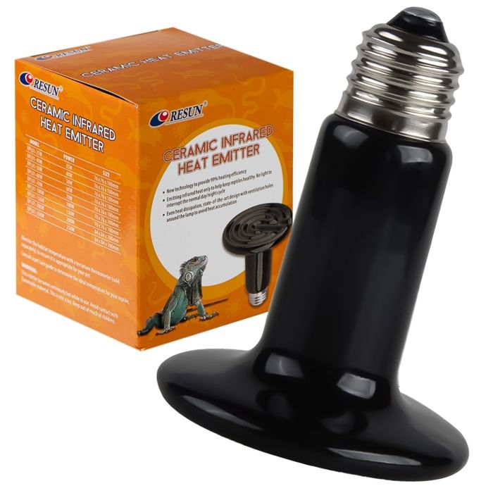 Émetteur de chaleur infrarouge en céramique pour terrariums à reptiles et amphibiens E27 60W