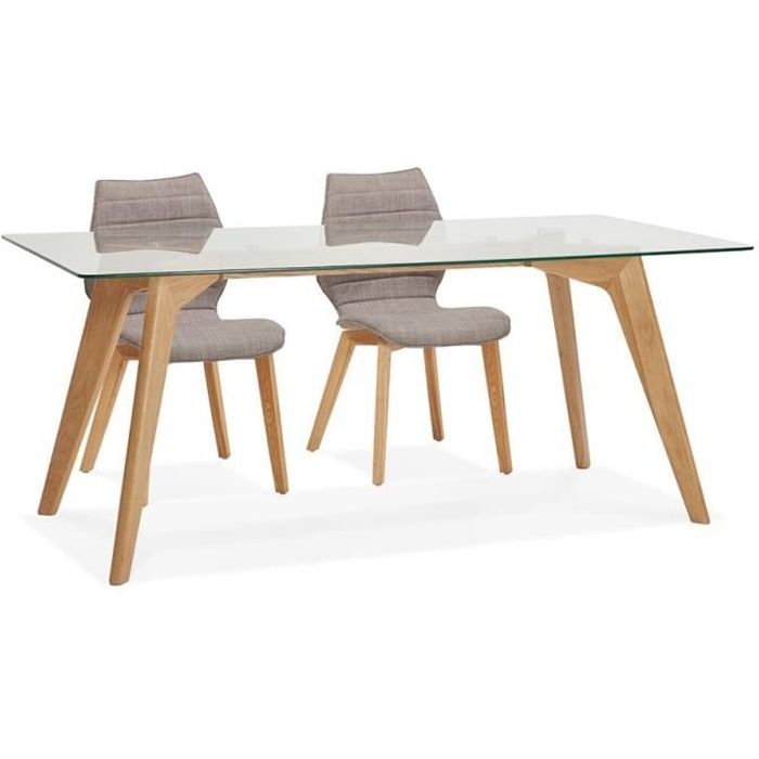 table de salle à manger design 'salto' en verre - 180x90 cm