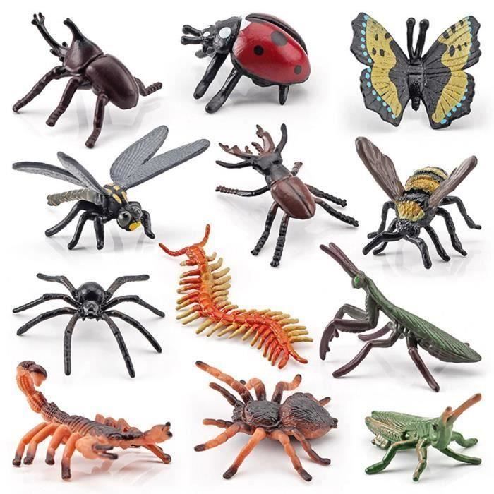 Set De 12 Figurines Animaux/insectes Réalistes En PVC - Pour Enfants, Jouet éducatif, Collection - Modèles Détaillés
