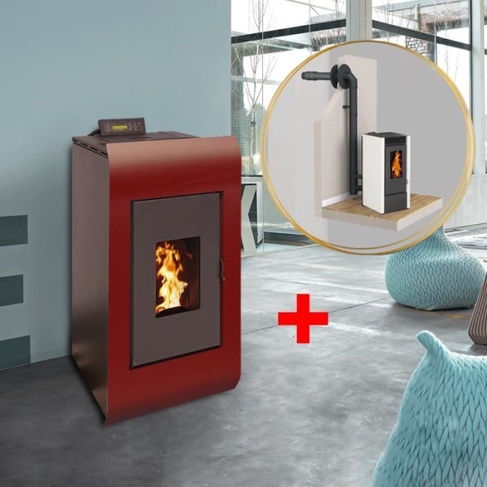 Pack Po Le Conduit Ventouse Sicile 8kw Noir Sans Wifi Achat Vente Poele A Granules Pellets Pack Poele Conduit Ventouse Cdiscount