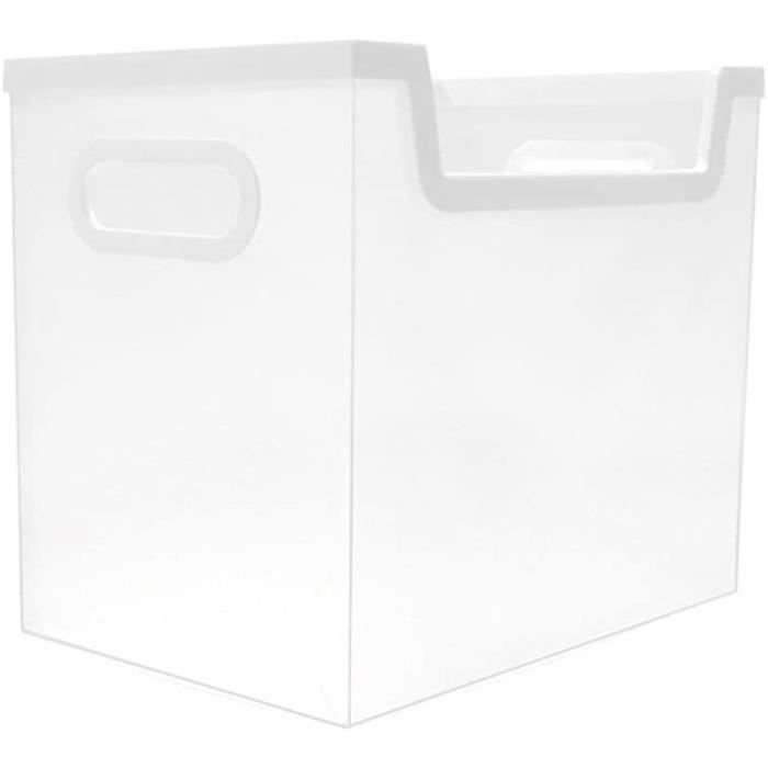 carré boîte de fichier de pliage portable bureau fichier organisateur transparent boîte de stockage de fichiers bin avec poignées ar
