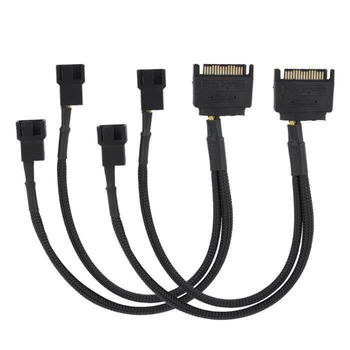 Vente Ecran PC 2pcs Câble Adaptateur de Ventilateur SATA 15 Pin vers 2 Convertisseurs 4 Pin Câble de Rallonge de Ventilateur Pris en Charge de l' pas cher Vente Ecran PC 2pcs Câble Adaptateur de Ventilateur SATA 15 Pin vers 2 Convertisseurs 4 Pin Câble de Rallonge de Ventilateur Pris en Charge de l' pas cher