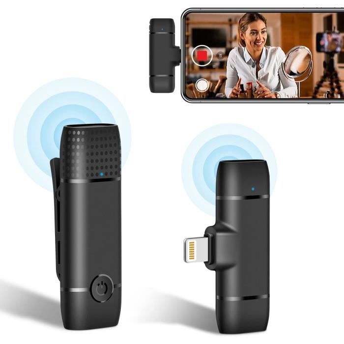 Micro Cravate Sans Fil Pour Smartphone Et Ordinateur - Compatible IPhone, Android, IPad - Réduction De Bruit, Autonomie 8h - Noir - 6
