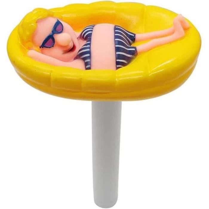 Thermomètre Piscine Connecté Digital - Sonde Sans Fil 60m - Affichage Température Et PH - Blanc