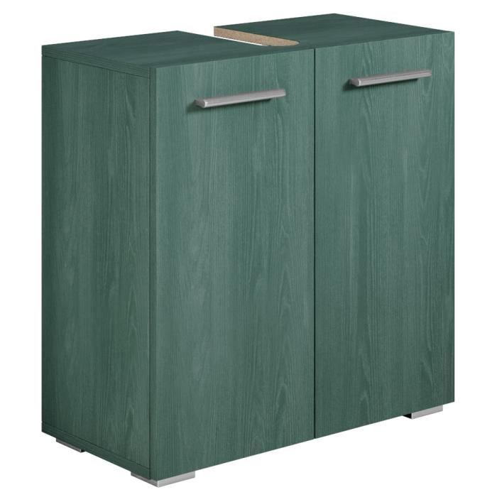 meuble vasque - jupiter - vert mat - 60x30x60cm - salle de bain