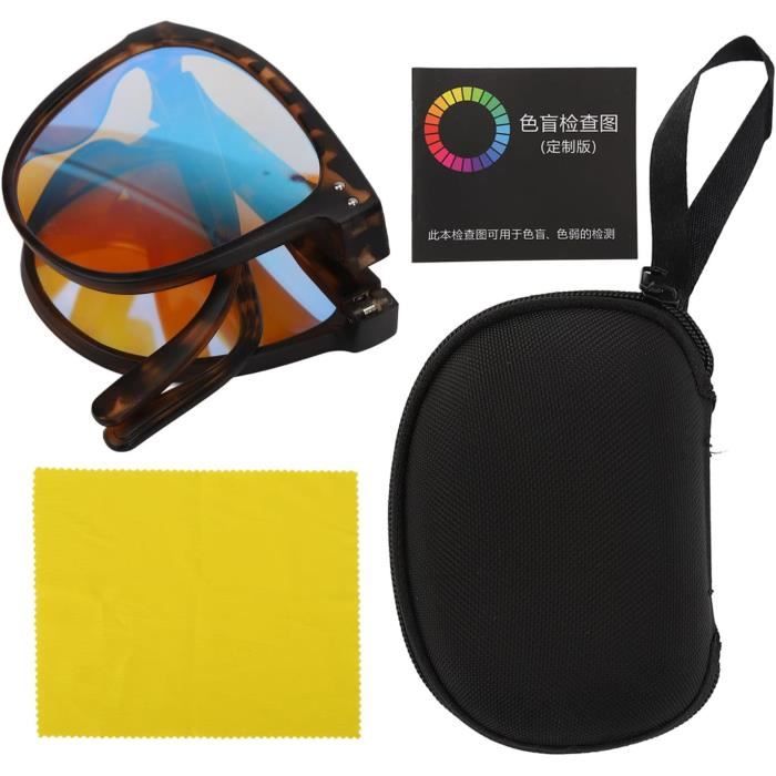 Lunettes Correctrices Pour Daltonisme Rouge-Vert TOONZ - Améliore Perception Couleurs, Monture TR90, Avec Étui Et Carte Test