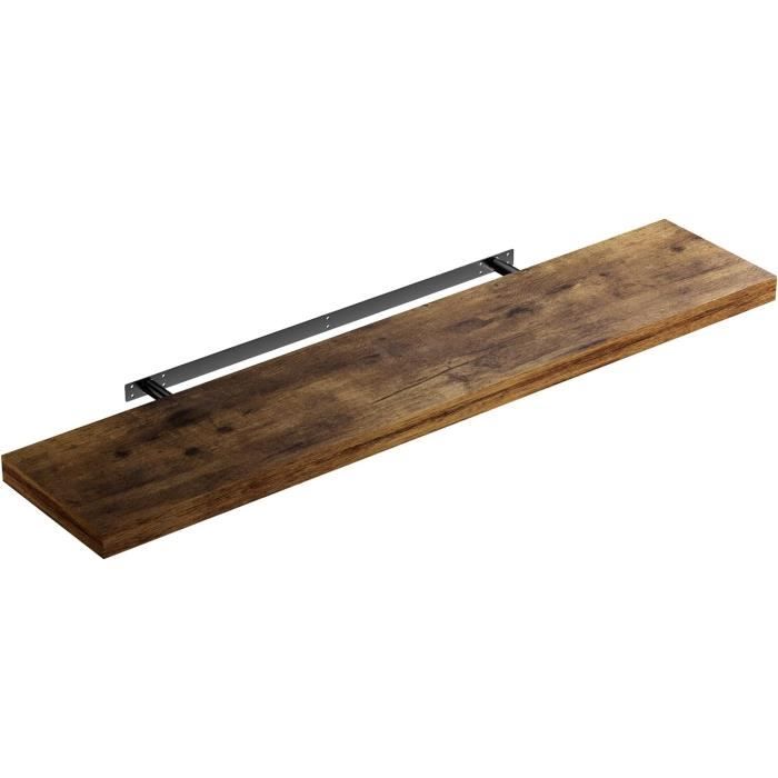 Étagères Flottantes CASARIA - 3 étagères MDF Chêne Foncé 110 Cm - Design Invisible & Solide