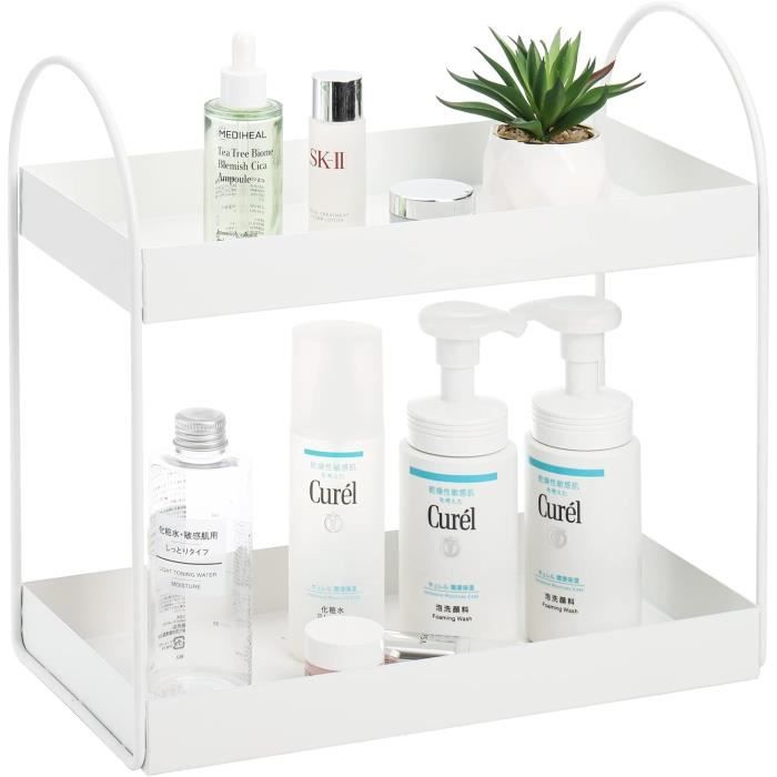 Organisateur Empilable 5 Compartiments Avec Poignée | Blanc, Pour Cuisine, Salle De Bain, Bureau