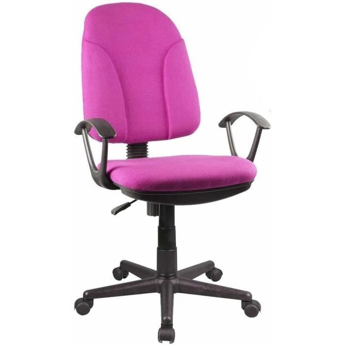 rose chaise roues pivotantes fauteuil bureau tissu respirant, polypropylène, standard[v1282]