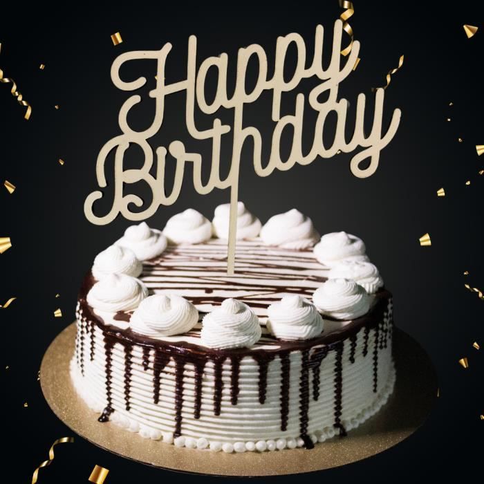 Décoration De Gâteau De Baptême En Bois – 18,5 X 28,3 Cm – Forme Nuage – Fille Ou Garçon Happy Birthday Cake Topper