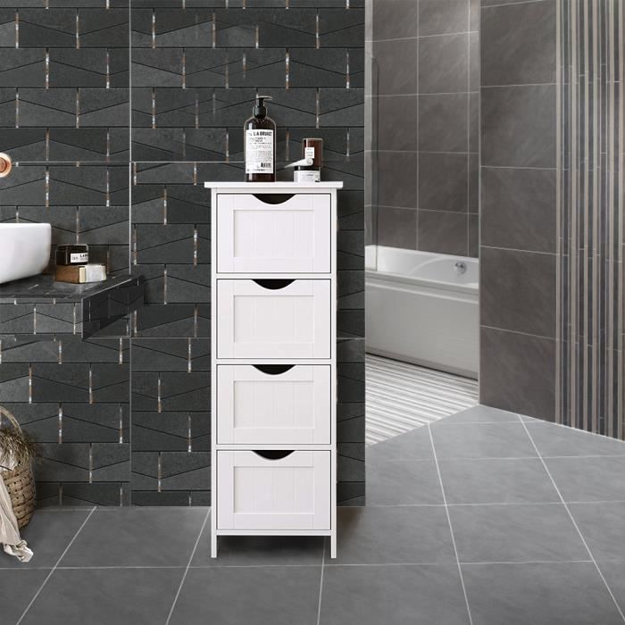 Meuble Bas Salle De Bain Rangement Chambre A Coucher Blanche Avec