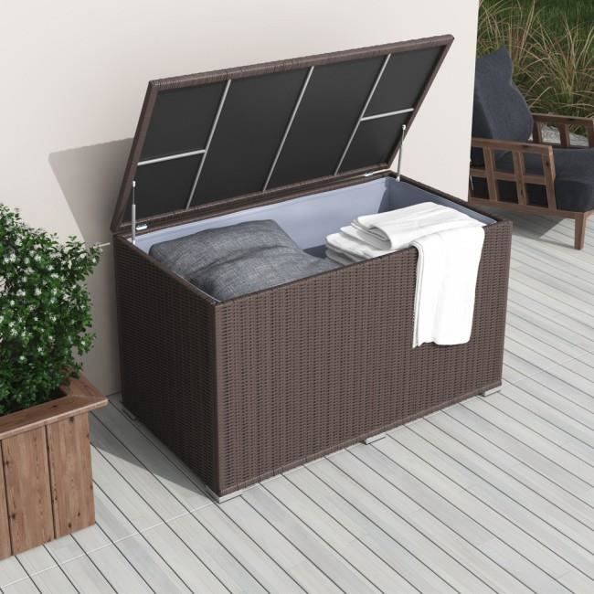 Coffre De Rangement Jardin 950l Marron Achat Vente Coffre D