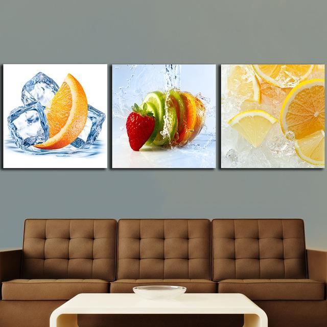 3pcs Citrons Peintures Aux Fruits D Orange Pour La Cuisine Decoration Mur De Fruits Toile Moderne Toile Mur D Art Pour Salon Pas De Achat Vente Objet Decoration Murale Cdiscount