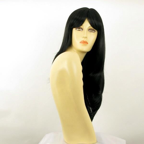 Perruque Longue Noire Synthétique DONNA - Taille Moyenne - Neuf Avec étiquettes