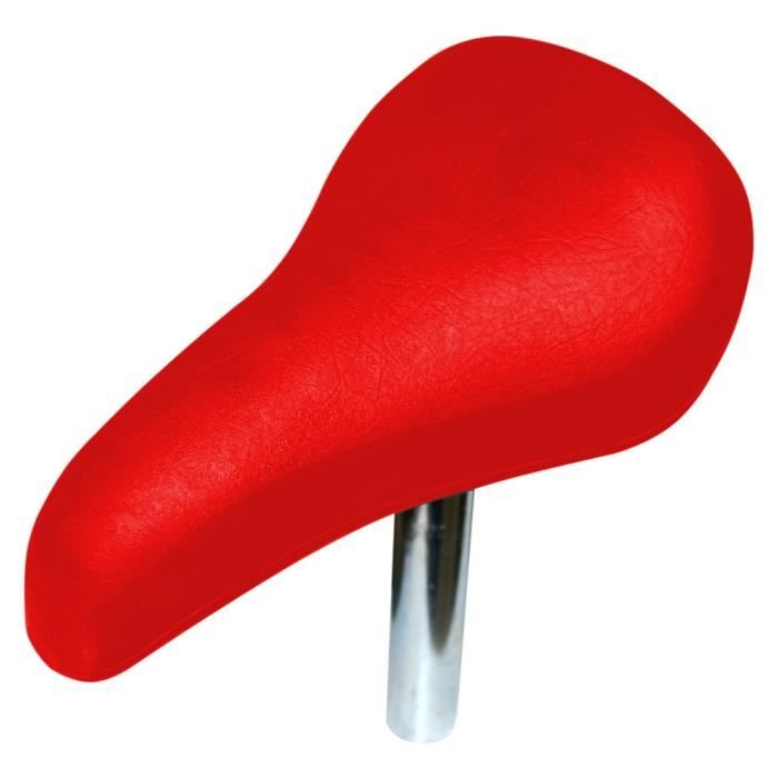 Selle vélo bmx rouge enfant assise mousse confort avec tige 22mm 140mm universelle femme draisienne