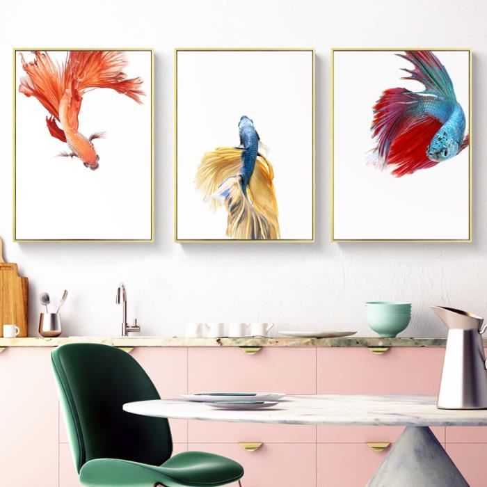 Tableau Carpe Koi Sur Toile - Décoration Murale 70x100 Cm Sans Cadre - Art Pour Salon, Chambre, Bureau - 4