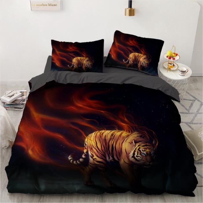 DFn-67 3D Bedding Sets Leopard Duvet Quilt Cover Set Comforter Bed Linen Pillowcase King Queen Full Size Taille:200*200cm