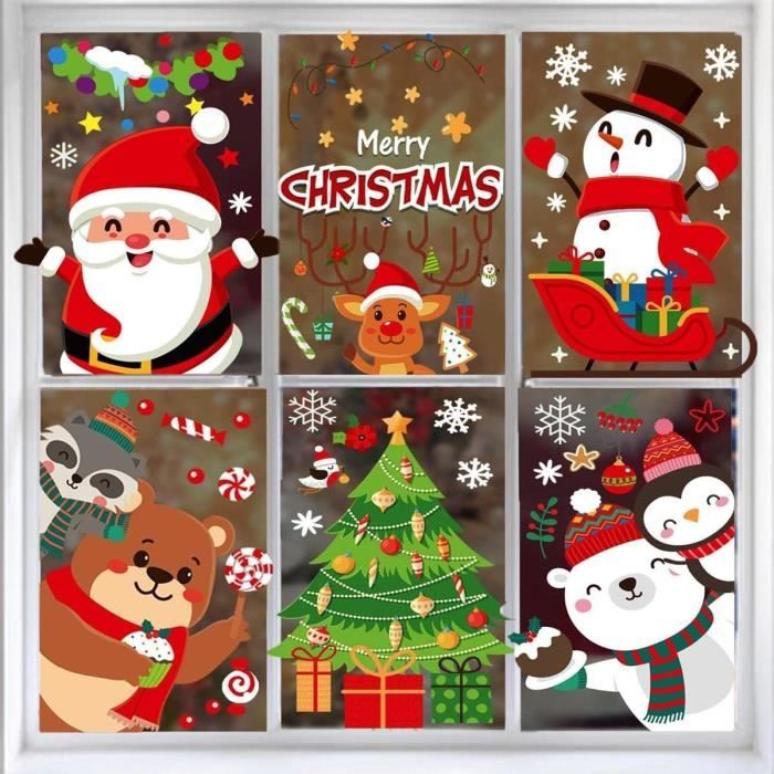 150 Pièces Autocollant Noel Fenetre, Fluorescent Stickers
