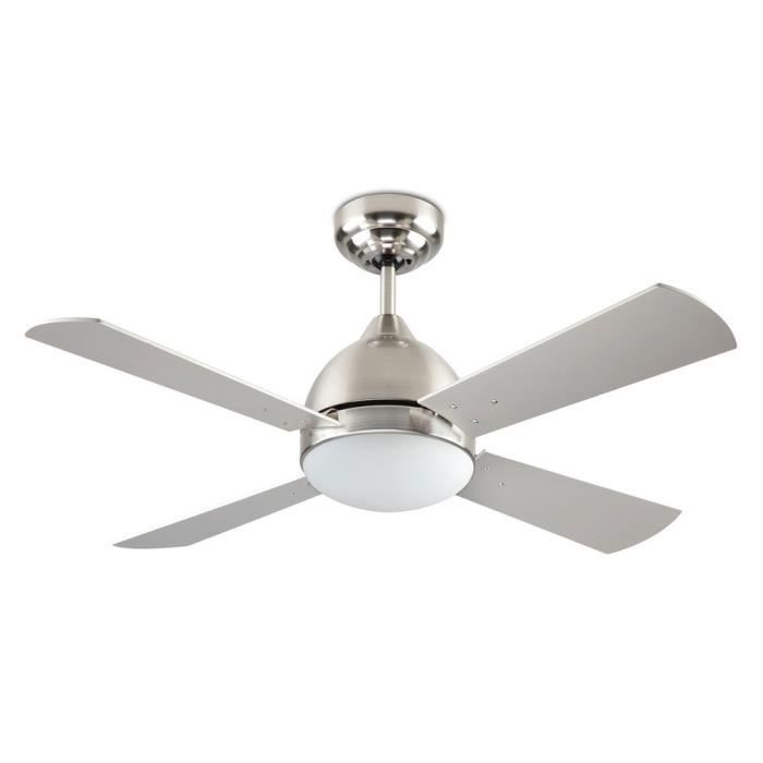 Ventilateur de plafond - Forlight - Borneo - Nickel satiné - 4 pales - Dimmable - Forlight
