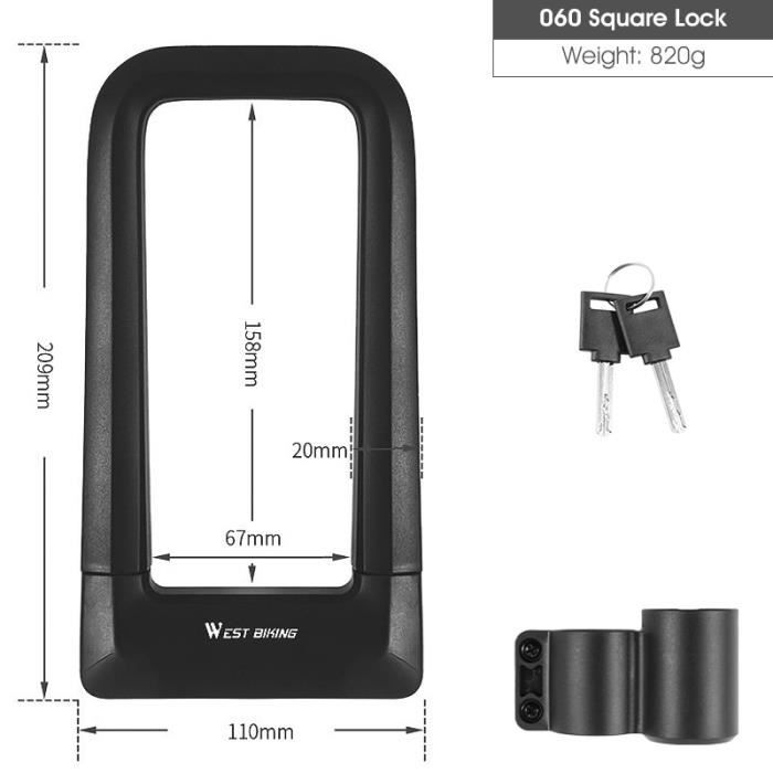 Serrure - barillet,Verrou de sécurité Anti-vol pour vélo et Moto