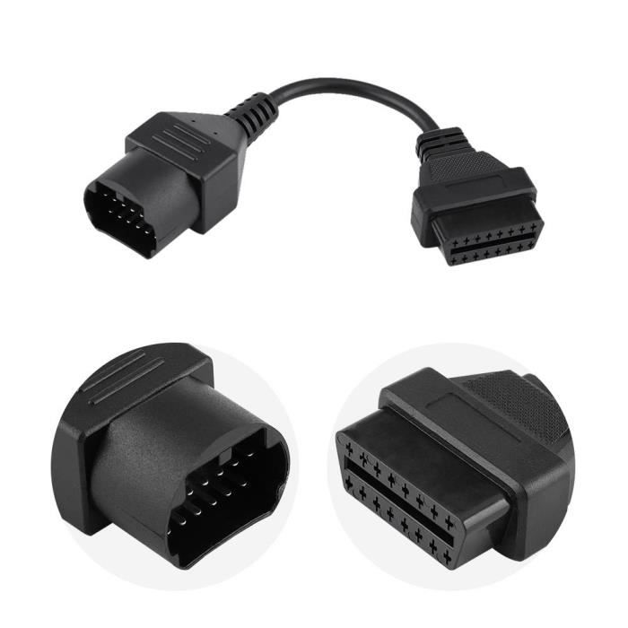 AYNEFY câble adaptateur OBD2 Câble de scanner de diagnostic de connecteur d'adaptateur OBD2 de 17 broches à 16 broches pour Mazda