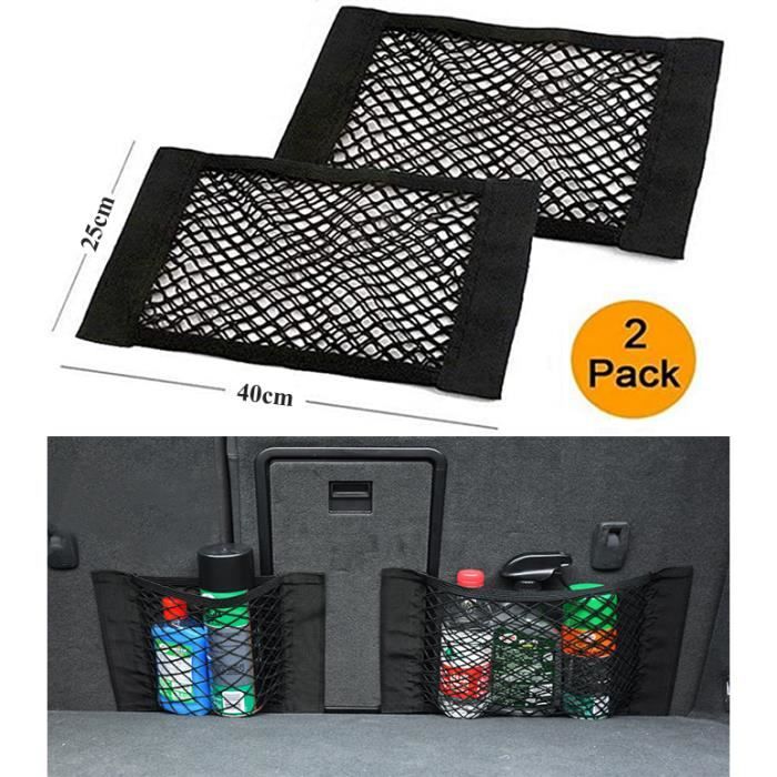 Luoistu Filet de Rangement pour Le Coffre de Voiture Filet de Rangement pour Le Tronc élastique élastique 50 x 130 cm Filet de Rangement en Nylon à larrière en Nylon avec 4 Crochets 