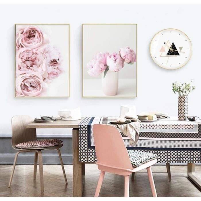 Lot De 3 Tableaux Toile Pivoines Moody Floral - 40x60 Cm - DYLGYWI