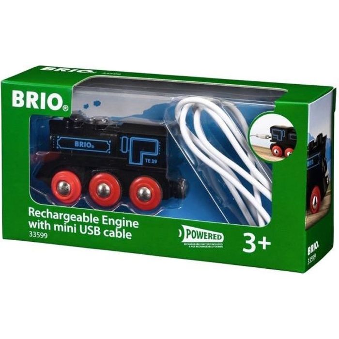 Brio World Locomotive Rechargeable - Accessoire lumineux Circuit de train en bois - Ravensburger - Mixte dès 3 ans - 33599
