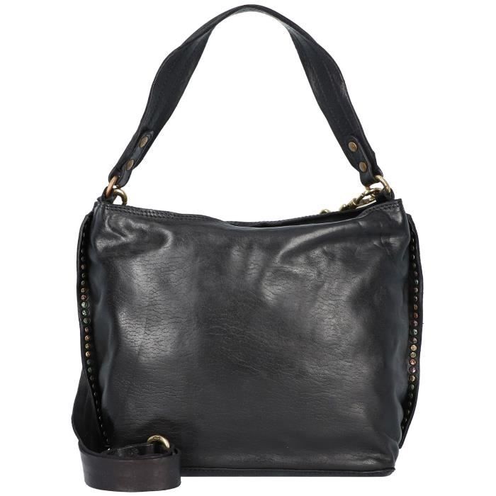 Sac Campomaggi En Cuir Italien – Bandoulière Réglable, Noir Vieilli