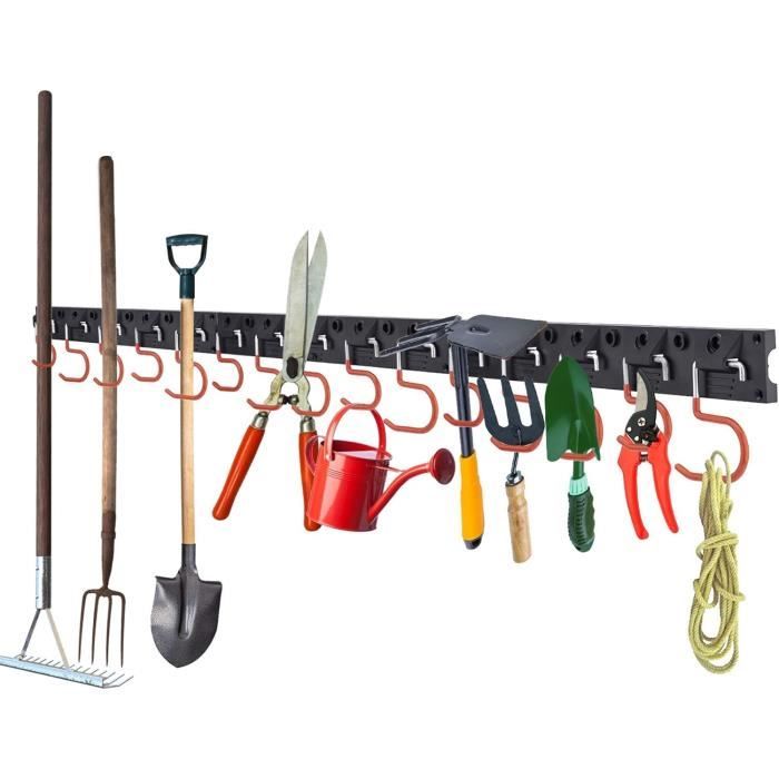 Système De Rangement Réglable - Support Mural Rangement Porte Outils De Jardin Mural Avec 3 Système De Rangement Réglable - Support Mural Rangement Porte Outils De Jardin Mural Avec 3