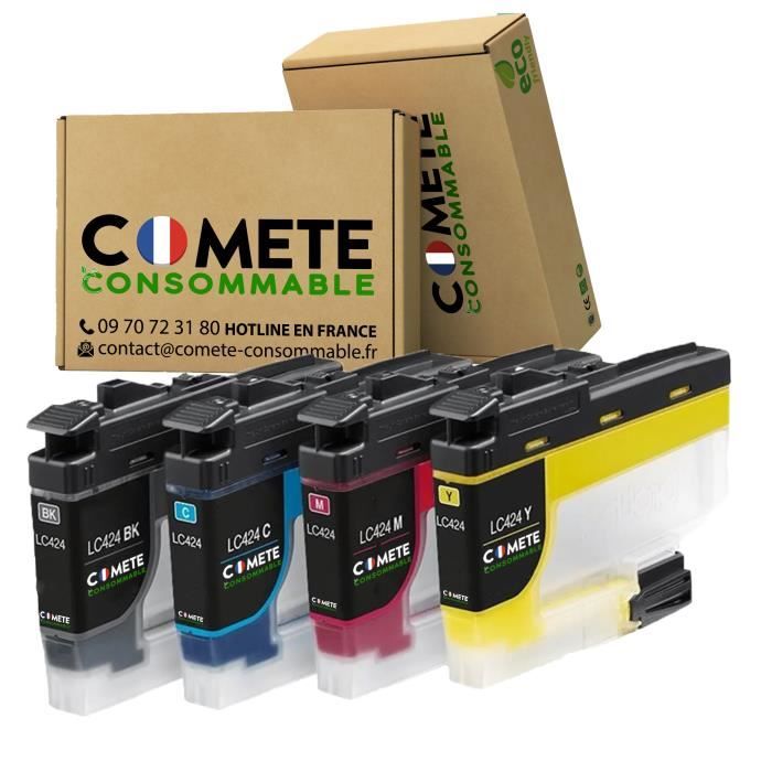 LC424 - 4 Cartouches d'encre compatibles Brother LC424 XL - Pack de 4 ...