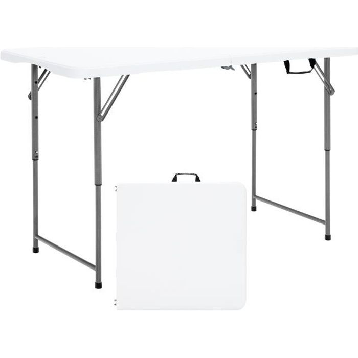 GARLLEN Table De Camping Pliante, 2 Hauteurs Réglables, Table De Pique
