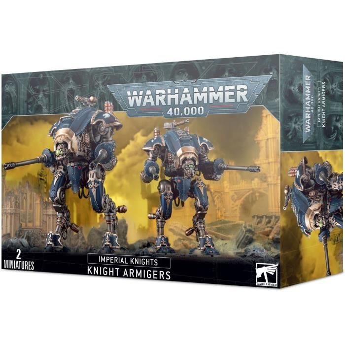 Figurine Games Workshop Warhammer 40k - Imperial Knights Chevaliers Armiger - gris/doré - TU