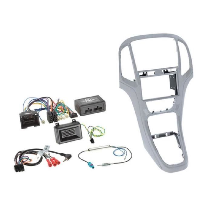 Kit installation autoradio 2DIN compatible avec Opel Astra J ap09 - Argent platine